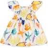 Flutter Sleeve Smocked Dress, Watercolor Sea Life - Dresses - 2