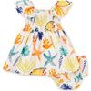Flutter Sleeve Smocked Dress, Watercolor Sea Life - Dresses - 3