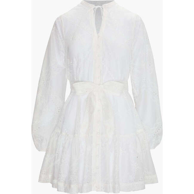 The Yara Mini Dress, White Patchwork Organza