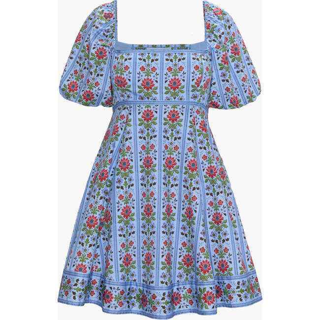 The Matilda Mini, Blue Floral Block Stripe