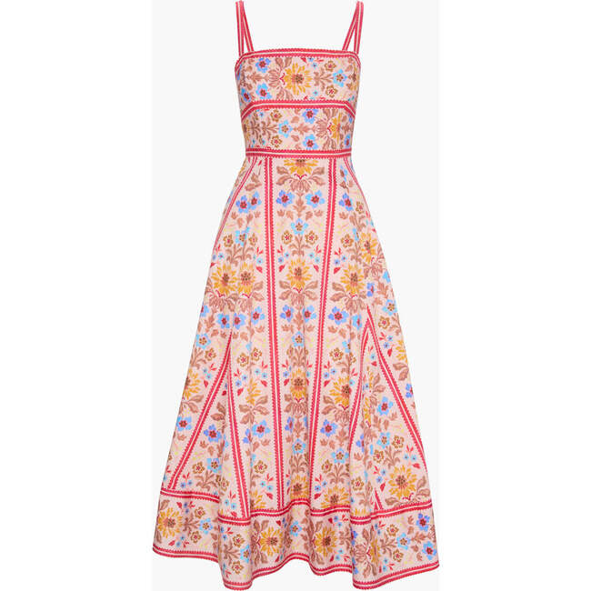 The Margot Dress, Pink Floral Block Stripe