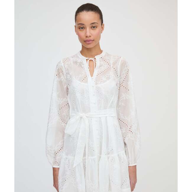 The Yara Mini Dress, White Patchwork Organza - Dresses - 3