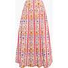 The Kate Midi Skirt, Pink Floral Block Stripe - Skirts - 1 - thumbnail
