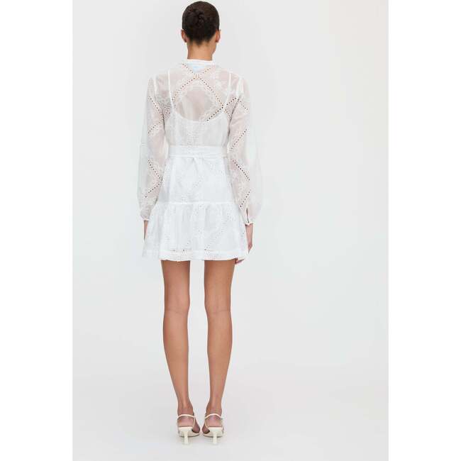 The Yara Mini Dress, White Patchwork Organza - Dresses - 5