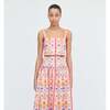 The Kate Midi Skirt, Pink Floral Block Stripe - Skirts - 5