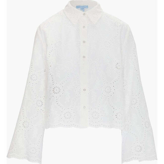 The Celia Top, White Trellis Broderie