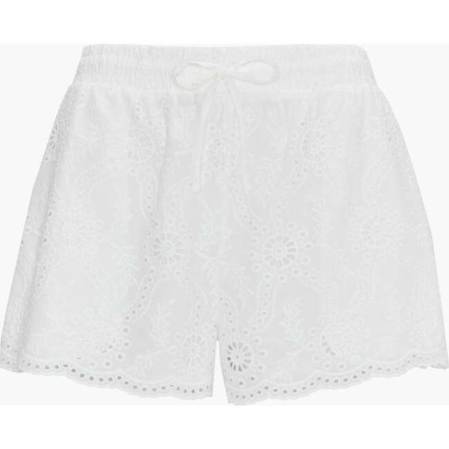 The Audrey Shorts, White Trellis Broderie