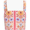 The Clara Crop Top, Pink Floral Block Stripe - Tank Tops - 1 - thumbnail