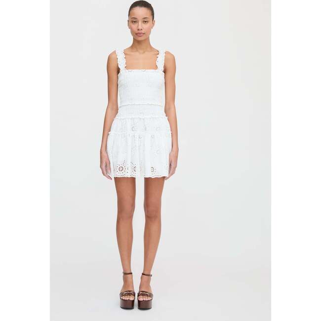 The Azalea Mini Nap Dress, White Trellis Broderie - Dresses - 2