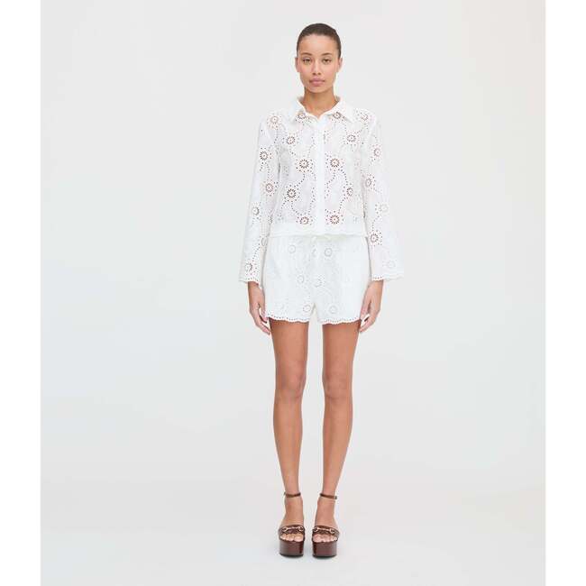The Audrey Shorts, White Trellis Broderie - Shorts - 2