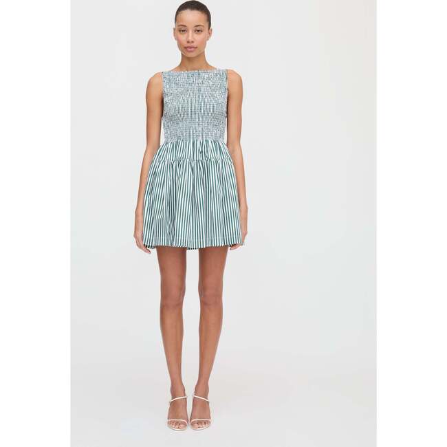 The Cosima Mini Nap Dress, Green Stripe - Dresses - 2