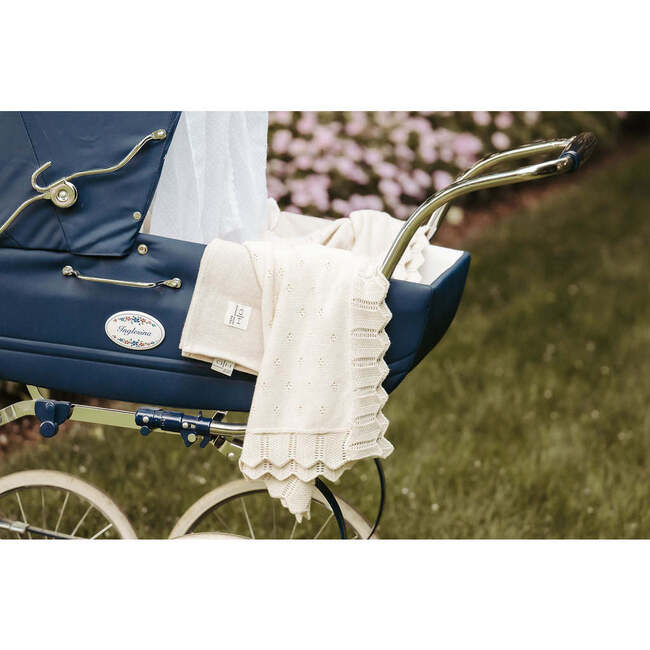 Scalloped Pointelle Blanket - Natural - Blankets - 2