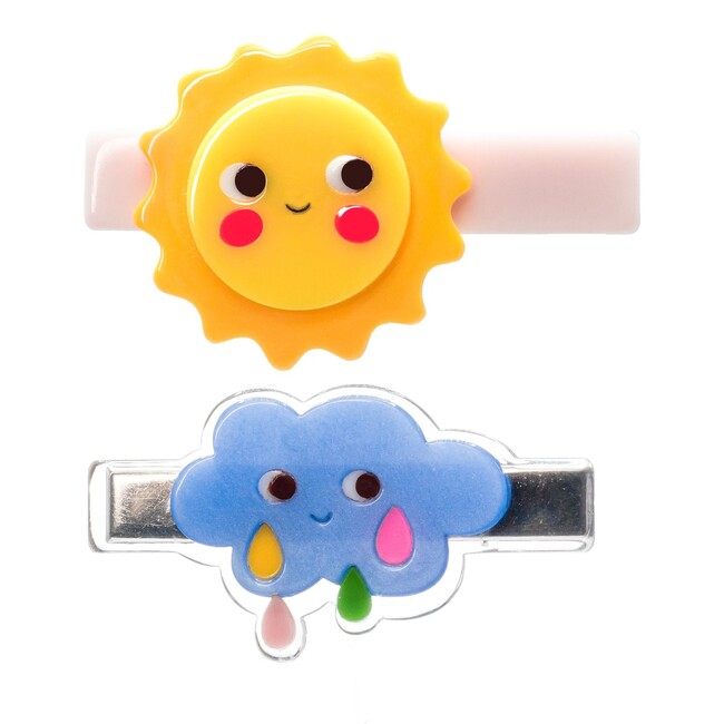 Sun Cloud Yellow Blue Hair Clips