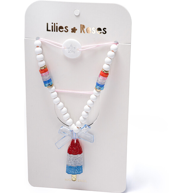 Popsicle Rocket Red White Blue Necklace