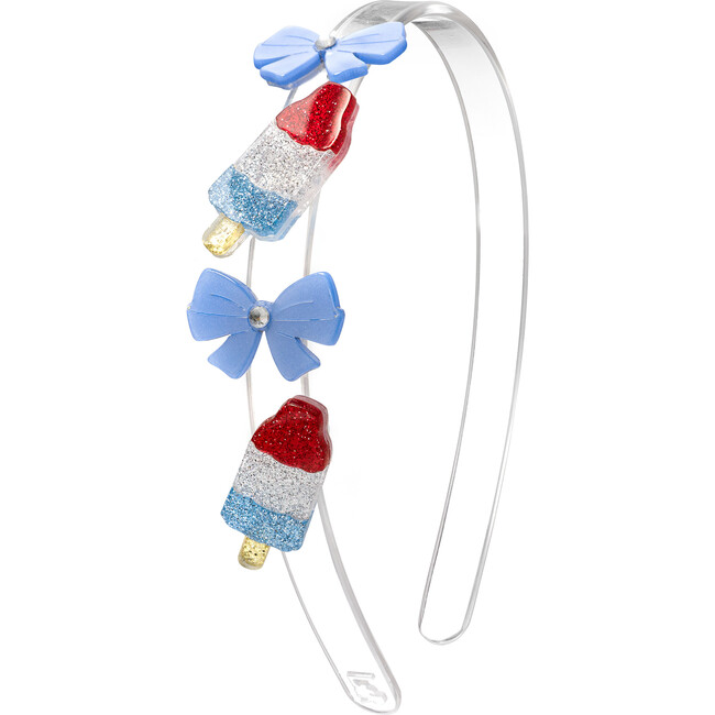 Popsicle Rocket Glitter and Blue Bows Headband