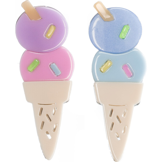 Ice Cream Cone Pastel Hair Clips, Set of 3