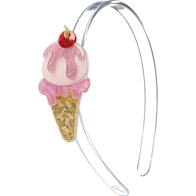 Ice Cream Cone Pink Glitter Headband