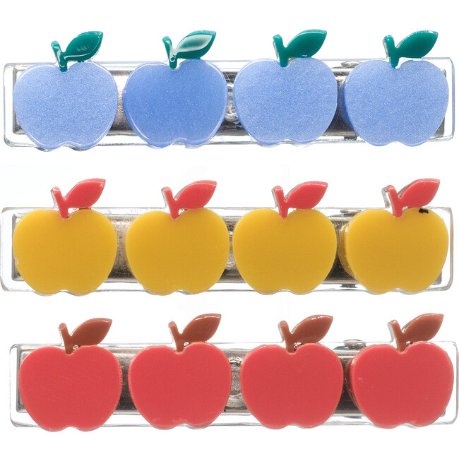 Apple Yellow Red Blue Hair Clips