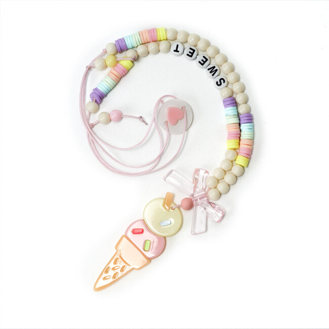 Ice Cream Double Scoop Pink Yellow Necklace - Hair Accessories - 2