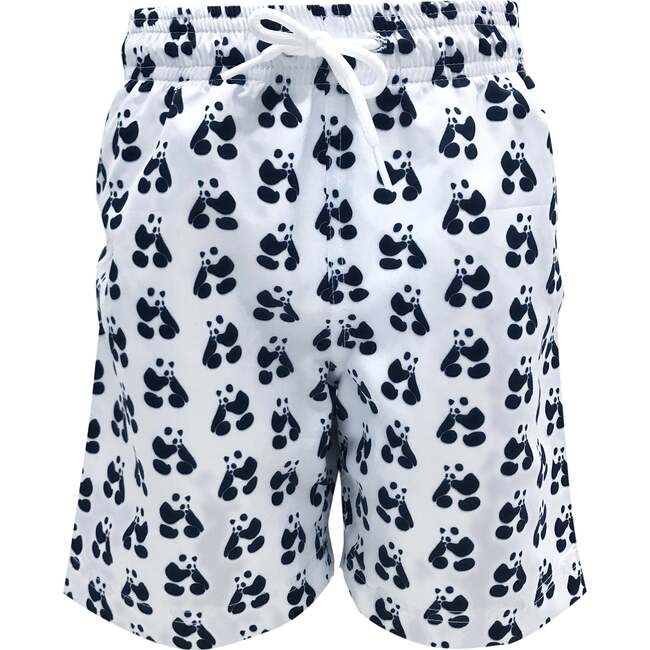 Kids' Panda Print Long Quick-Dry Swim Trunks