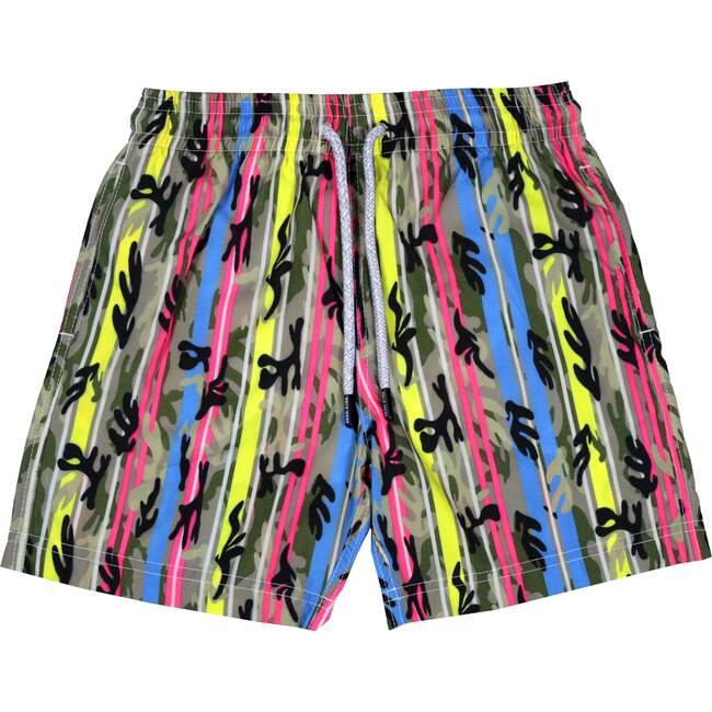 Kids' Colorful Stripe Quick-Dry Swim Trunks