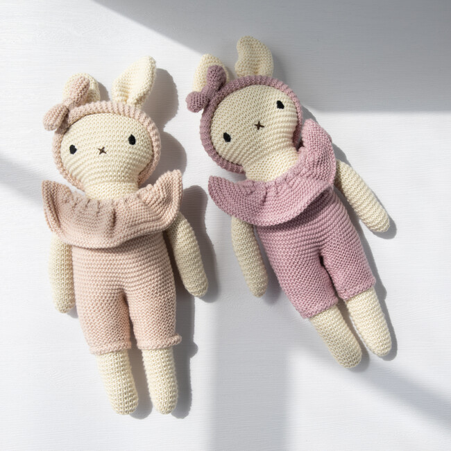 Bunny Head Band Jumpsuit, Dull Rose - Dolls - 3