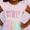 Birthday Girl Patch Rainbow Ombre Sequin Short Sleeve Tutu Dress, Multi - Dresses - 3