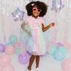 Birthday Girl Patch Rainbow Ombre Sequin Short Sleeve Tutu Dress, Multi - Dresses - 4