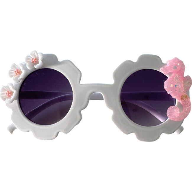 Pink Seahorse Cami Flower Sunnies, White