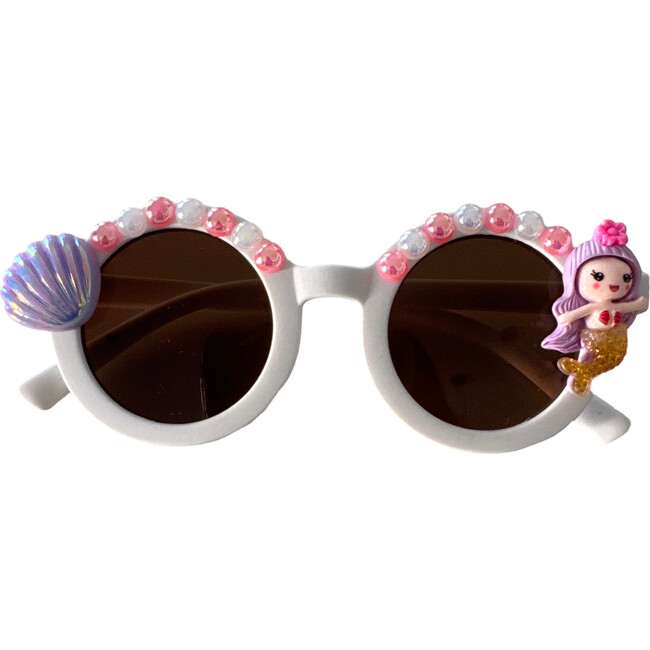 Mermaid Twirl Alina Round Sunnies, White
