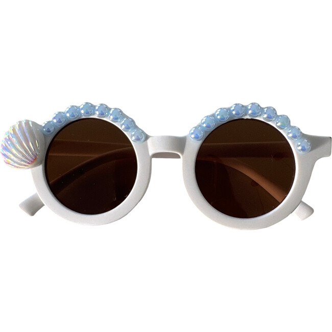 Blue Wave Alina Round Sunnies, White