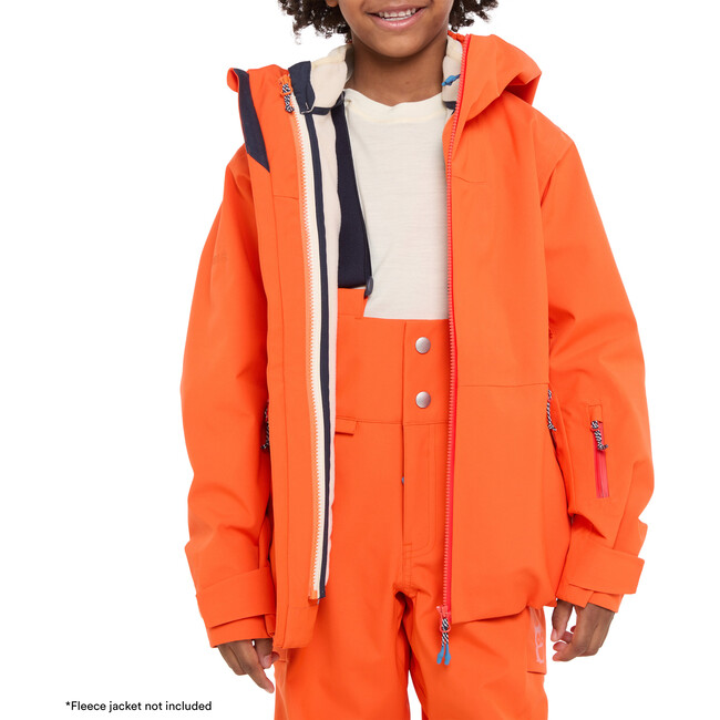 Turas All Season 3-Layer Waterproof Chin Guard Zipper Jacket, Red Orange - Jackets - 5