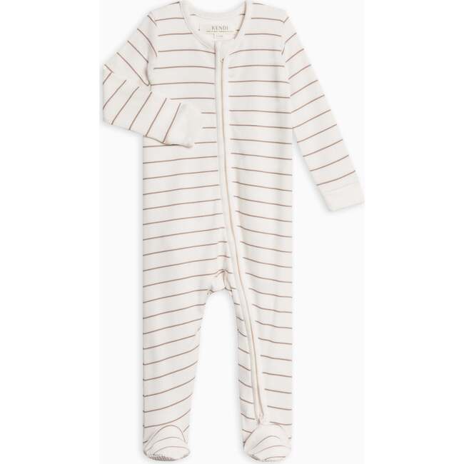 Kit Ribbed Zipper Sleeper Dario Stripe/Oat