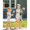 The Organic Short Sleeve Pajama Set, Flags and Fireworks - Pajamas - 4