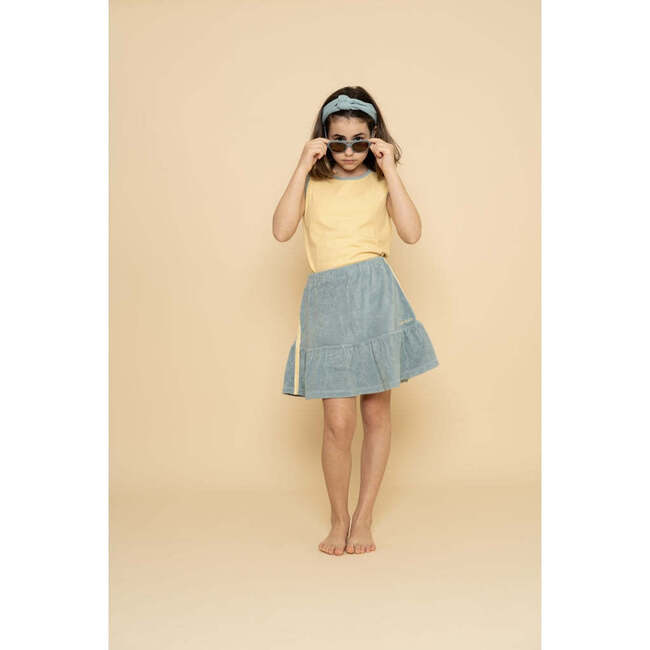 French Terry Elastic Waist Play Skort, Sky Blue - Skirts - 4