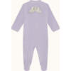 Velour Angel Wing Sleepsuit, Lilac & Silver - Footie Pajamas - 1 - thumbnail
