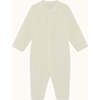 Velour Angel Wing Footless Sleepsuit, Cream - Rompers - 2