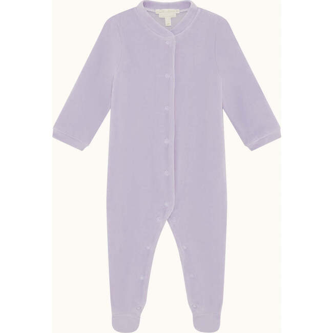 Velour Angel Wing Sleepsuit, Lilac & Silver - Footie Pajamas - 2
