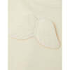 Velour Angel Wing Footless Sleepsuit, Cream - Rompers - 3