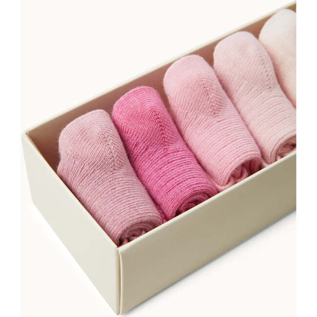 Bijou Set of 7 Socks, Pink - Socks - 2