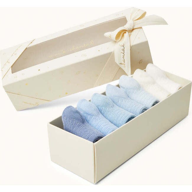 Bijou Set of 7 Socks, Blue