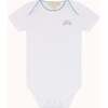 Set of 7 Angel Wing Picot Short Sleeve Onesies, Blue Fade - Onesies - 2