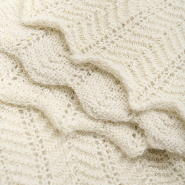 Handmade Alpaca Baby Blanket, Off White - Blankets - 2