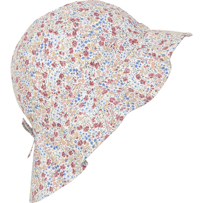 Girls Summer Hat In Liberty Fabric, Print Sepia Rose