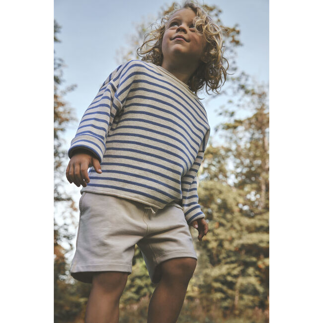 Organic Drawstring Sweat Shorts, Irish Cream - Shorts - 3