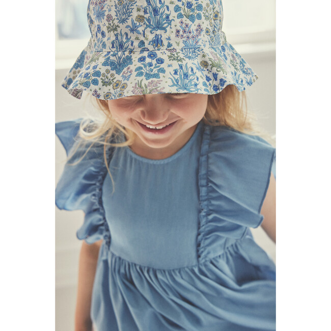 Girls Summer Hat In Liberty Fabric, Print Soft Chambray - Sun Hats - 2