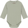 Babys Ribbed Long Sleeve Onesie, Desert Sage - Onesies - 1 - thumbnail