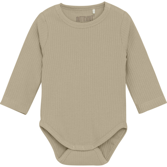 Babys Ribbed Long Sleeve Onesie , Irish Cream