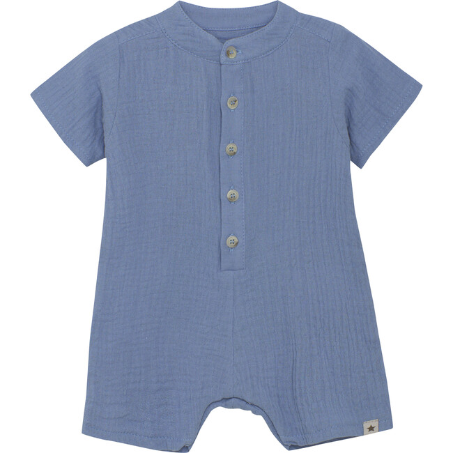 Babys Playsuit In Muslin Cotton, Quiet Harbor