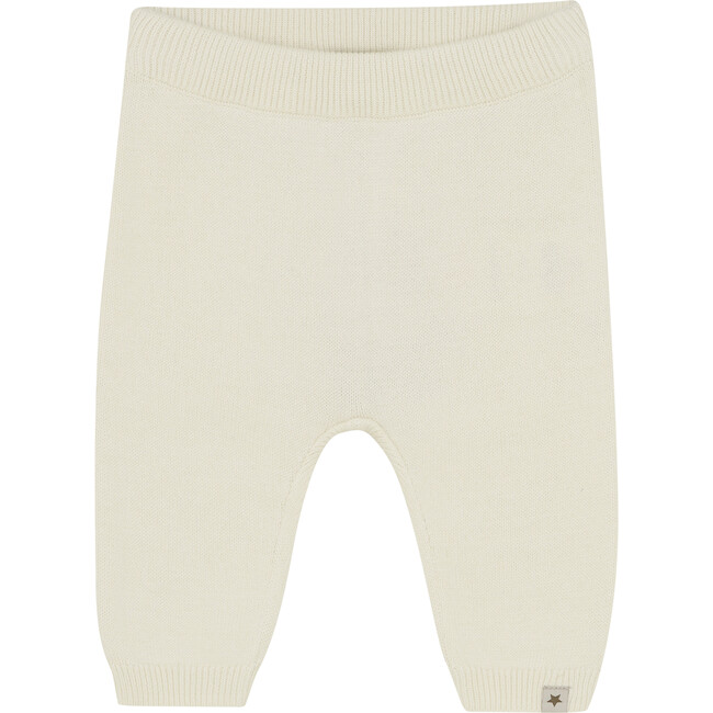 Babys Organic Cotton Knit Pants, Antique White